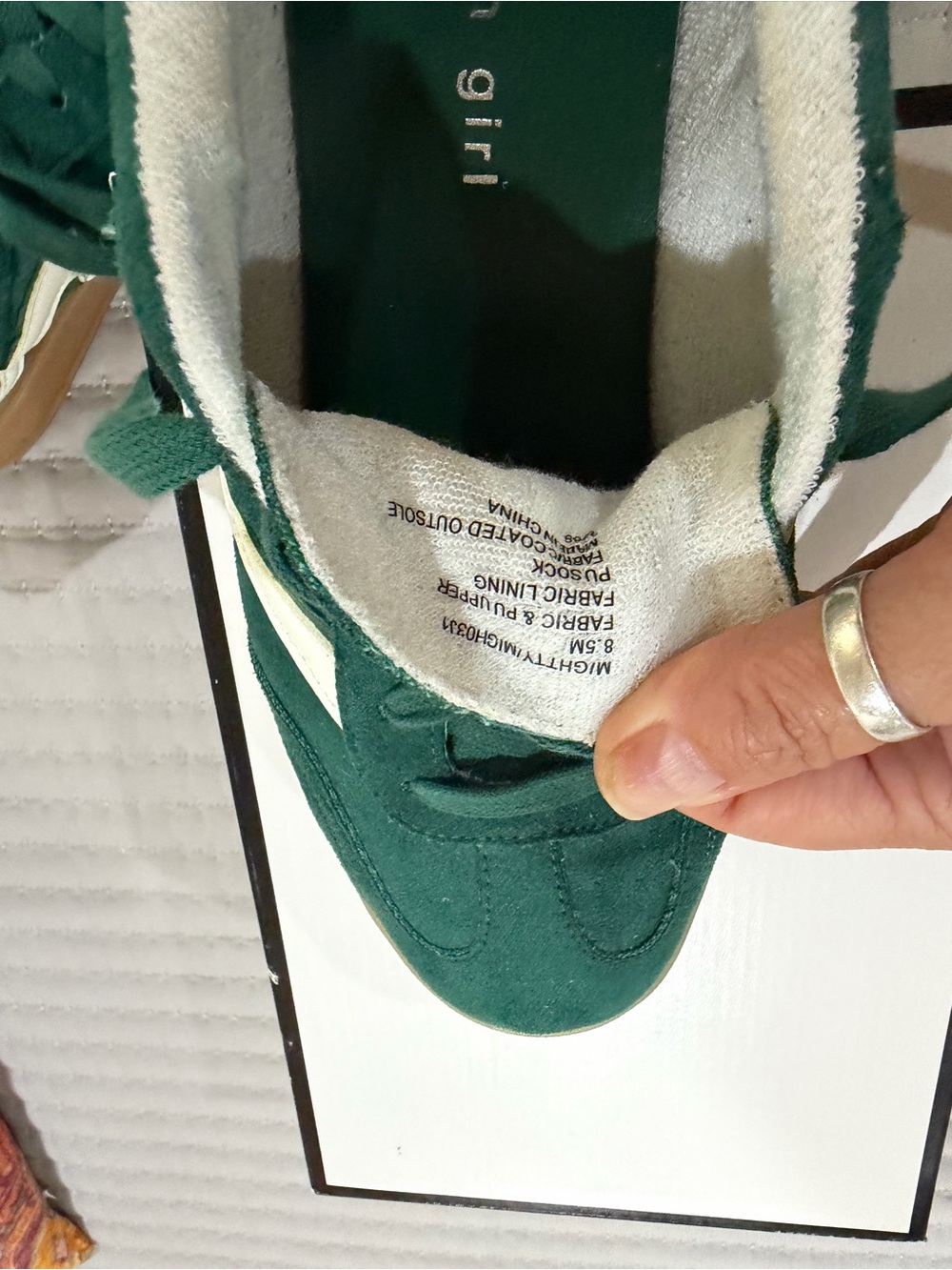 Madden Girl Green Suede Sneakers with Gum Sole - Picture 5 of 5